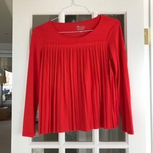 Red Pleated Shirt
